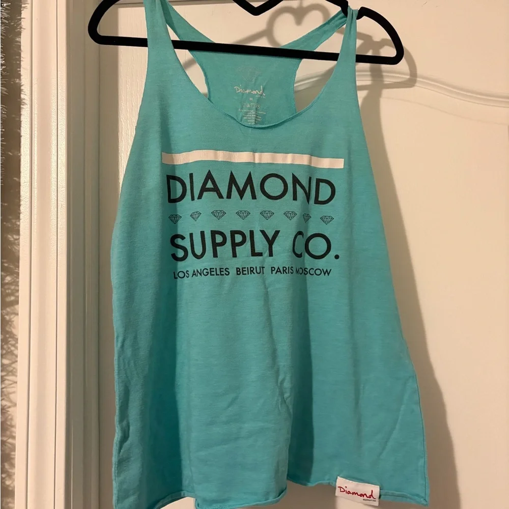 Diamond Supply Co. Teal Graphic Tank Top - Picture 1 of 5